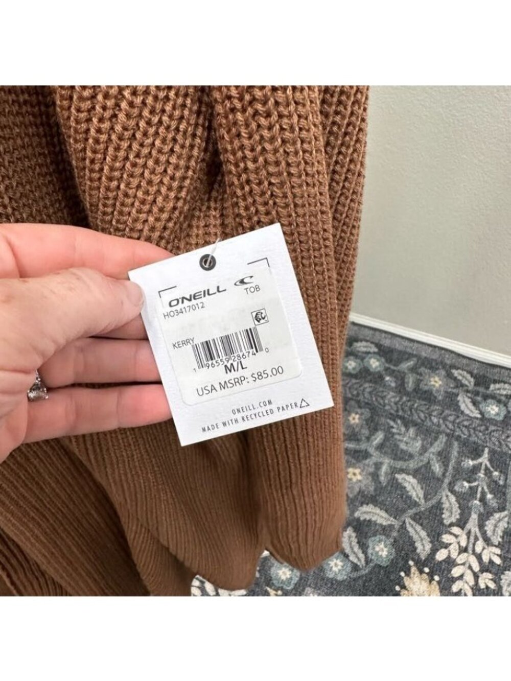 ONeill Kerry Knit Duster Long Open Front Cardigan Sweater Womens Size M/L NEW - Picture 3 of 8